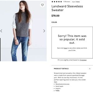 Madewell knit sweater vest / sleeveless sweater